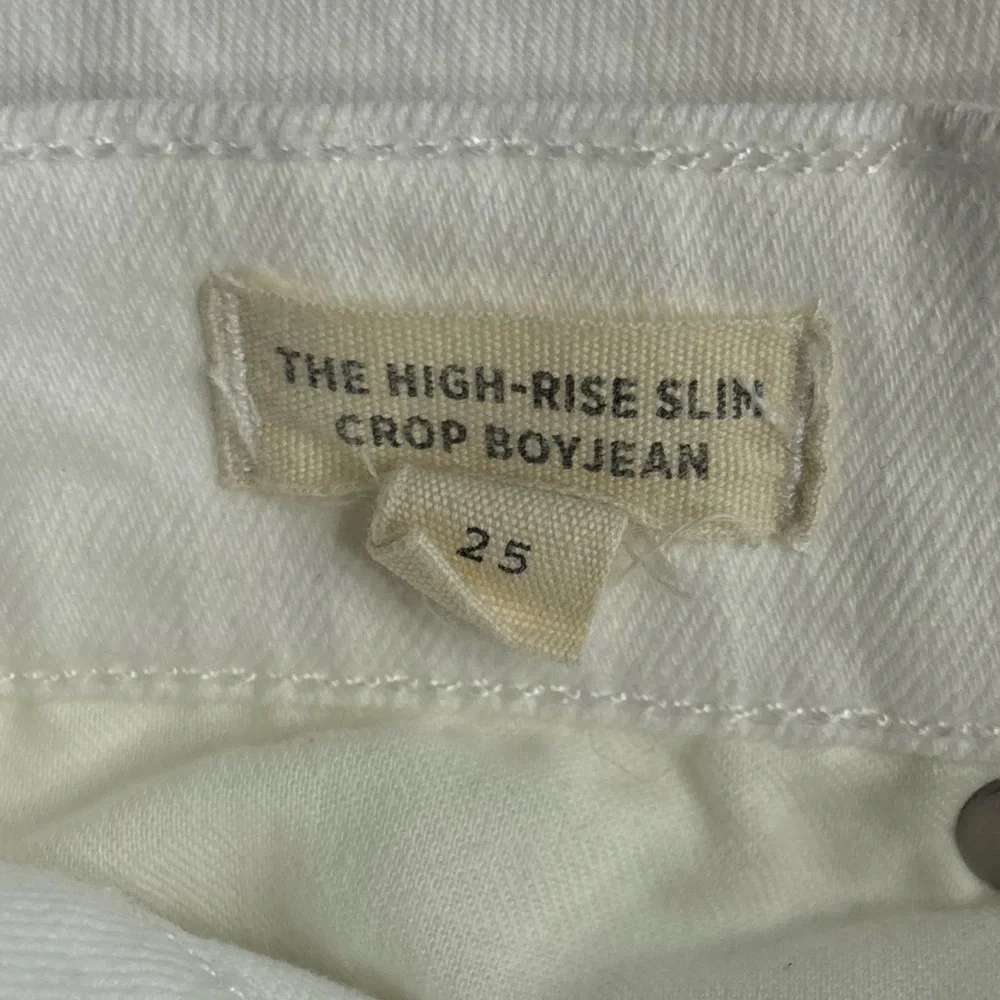 Madewell High-Rise Crop Boyjean – White - Picture 6 of 9